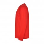 Camiseta técnica deportiva para niños de manga larga 150 g/m2 Roly color rojo vista lateral