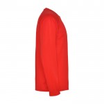 Camiseta técnica deportiva para niños de manga larga 150 g/m2 Roly color rojo segunda vista lateral