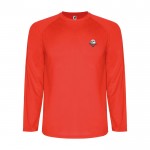 Camiseta técnica deportiva para niños de manga larga 150 g/m2 Roly color rojo vista impresión serigrafía