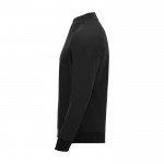 Sudadera infantil de manga larga con cremallera corta 200 g/m2 Roly color negro vista lateral
