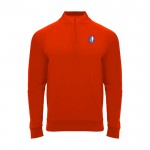 Sudadera infantil de manga larga con cremallera corta 200 g/m2 Roly color rojo vista impresión serigrafía