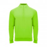 Sudadera infantil de manga larga con cremallera corta 200 g/m2 Roly color verde fluorescente