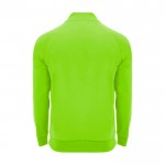 Sudadera infantil de manga larga con cremallera corta 200 g/m2 Roly color verde fluorescente segunda vista trasera