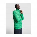 Sudadera infantil de manga larga con cremallera corta 200 g/m2 Roly color verde fluorescente imagen de estilo de vida
