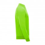 Sudadera infantil de manga larga con cremallera corta 200 g/m2 Roly color verde fluorescente segunda vista lateral
