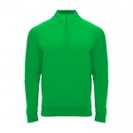 Sudadera infantil de manga larga con cremallera corta 200 g/m2 Roly color verde