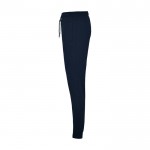 Pantalón infantil sport de algodón y poliéster con pernera 280 g/m2 Roly color azul marino vista lateral