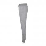 Pantalón infantil sport de algodón y poliéster con pernera 280 g/m2 Roly color gris claro jaspeado vista lateral