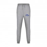 Pantalón infantil sport de algodón y poliéster con pernera 280 g/m2 Roly color gris claro jaspeado vista impresión serigrafía