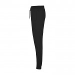 Pantalón infantil sport de algodón y poliéster con pernera 280 g/m2 Roly color negro vista lateral