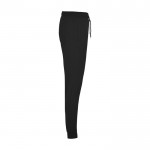 Pantalón infantil sport de algodón y poliéster con pernera 280 g/m2 Roly color negro segunda vista lateral