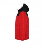Chaqueta acolchada infantil de poliéster con puños elásticos Roly color rojo vista lateral