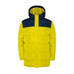 Chaqueta acolchada infantil de poliéster con puños elásticos Roly color amarillo
