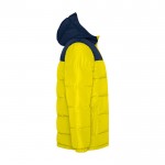 Chaqueta acolchada infantil de poliéster con puños elásticos Roly color amarillo segunda vista lateral
