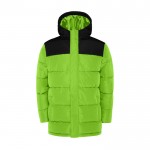 Chaqueta acolchada infantil de poliéster con puños elásticos Roly color verde lima