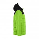 Chaqueta acolchada infantil de poliéster con puños elásticos Roly color verde lima segunda vista lateral