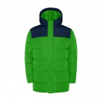 Chaqueta acolchada infantil de poliéster con puños elásticos Roly color verde