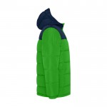 Chaqueta acolchada infantil de poliéster con puños elásticos Roly color verde segunda vista lateral