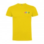 Camiseta infantil de manga corta de algodón en punto 165 g/m2 Roly color amarillo vista impresión serigrafía