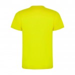 Camiseta infantil de manga corta de algodón en punto 165 g/m2 Roly color amarillo fluorescente segunda vista trasera