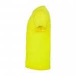 Camiseta infantil de manga corta de algodón en punto 165 g/m2 Roly color amarillo fluorescente vista lateral