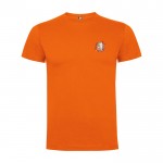Camiseta infantil de manga corta de algodón en punto 165 g/m2 Roly color naranja vista impresión serigrafía