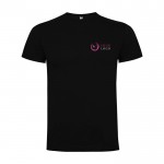 Camiseta infantil de manga corta de algodón en punto 165 g/m2 Roly color negro vista impresión serigrafía