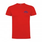Camiseta infantil de manga corta de algodón en punto 165 g/m2 Roly color rojo vista impresión serigrafía