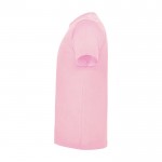 Camiseta infantil de manga corta de algodón en punto 165 g/m2 Roly color rosa claro vista lateral