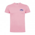 Camiseta infantil de manga corta de algodón en punto 165 g/m2 Roly color rosa claro vista impresión serigrafía