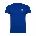 Camiseta infantil de manga corta de algodón en punto 165 g/m2 Roly color azul vista impresión serigrafía