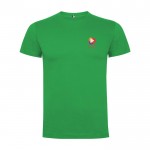 Camiseta infantil de manga corta de algodón en punto 165 g/m2 Roly color verde vista impresión serigrafía