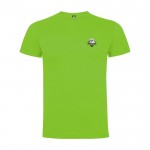 Camiseta infantil de manga corta de algodón en punto 165 g/m2 Roly color verde lima vista impresión serigrafía