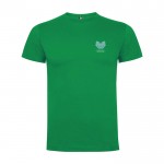 Camiseta infantil de manga corta de algodón en punto 165 g/m2 Roly color verde tropical vista impresión serigrafía
