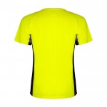 Camiseta deportiva infantil en bicolor de poliéster 140 g/m2 Roly color amarillo segunda vista trasera