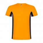 Camiseta deportiva infantil en bicolor de poliéster 140 g/m2 Roly color naranja