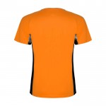 Camiseta deportiva infantil en bicolor de poliéster 140 g/m2 Roly color naranja segunda vista trasera