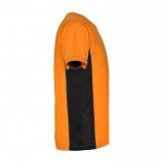 Camiseta deportiva infantil en bicolor de poliéster 140 g/m2 Roly color naranja segunda vista lateral