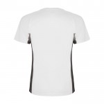 Camiseta deportiva infantil en bicolor de poliéster 140 g/m2 Roly color blanco segunda vista trasera