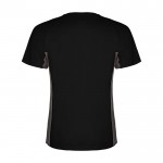 Camiseta deportiva infantil en bicolor de poliéster 140 g/m2 Roly color negro segunda vista trasera