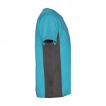Camiseta deportiva infantil en bicolor de poliéster 140 g/m2 Roly color turquesa segunda vista lateral