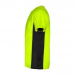 Camiseta deportiva infantil en bicolor de poliéster 140 g/m2 Roly color verde fluorescente vista lateral