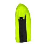 Camiseta deportiva infantil en bicolor de poliéster 140 g/m2 Roly color verde fluorescente segunda vista lateral