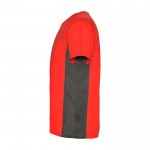 Camiseta deportiva infantil en bicolor de poliéster 140 g/m2 Roly color rojo vista lateral