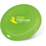 Frisbee personalizado con tu logo color Verde cuarta vista con logo