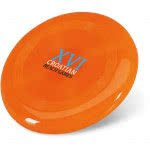 Frisbee personalizado con tu logo color Naranja cuarta vista con logo