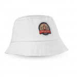 Sombrero publicitario de playa color Blanco cuarta vista con logo