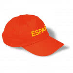 Gorra promocional barata color Rojo cuarta vista con logo