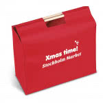 Bolsa de la compra personalizada con logotipo color Rojo cuarta vista con logo