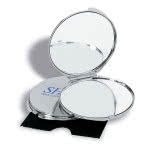 Espejo cromado con tu logo color Plateado Brillante cuarta vista con logo